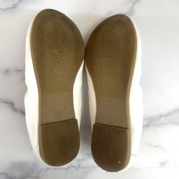 Cat & Jack Ballet Flat with Bow Detail, White, Size 1 - Picture 5 of 5